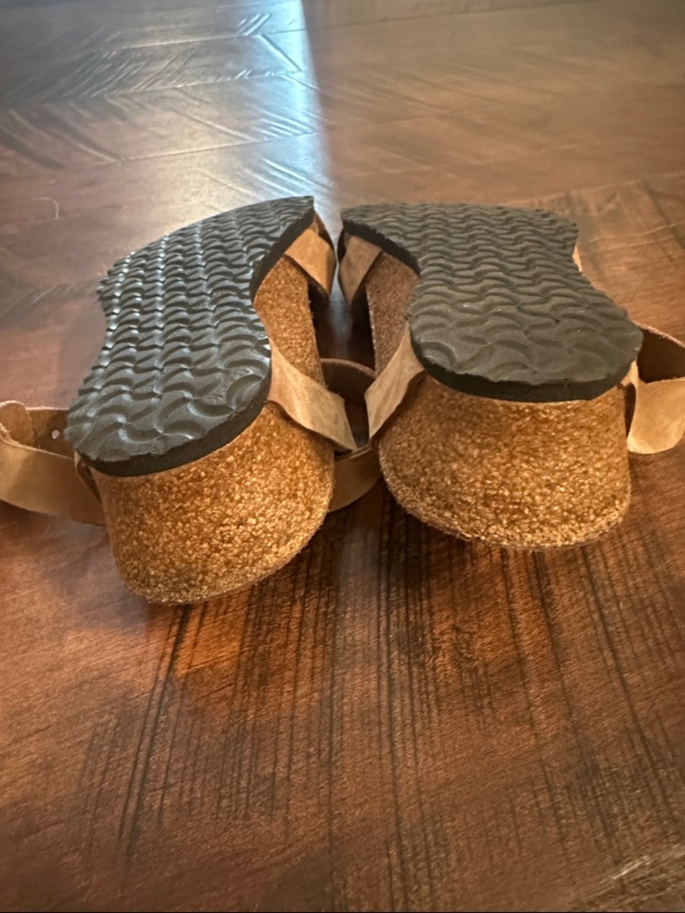 Papillio Tan Suede Crisscross Ankle Strap Sandals - Picture 6 of 8